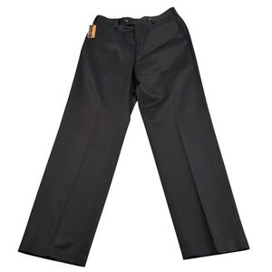 Savane Select Edition Mens No Iron Twill Luster Wash Black Dress Pants 32x32